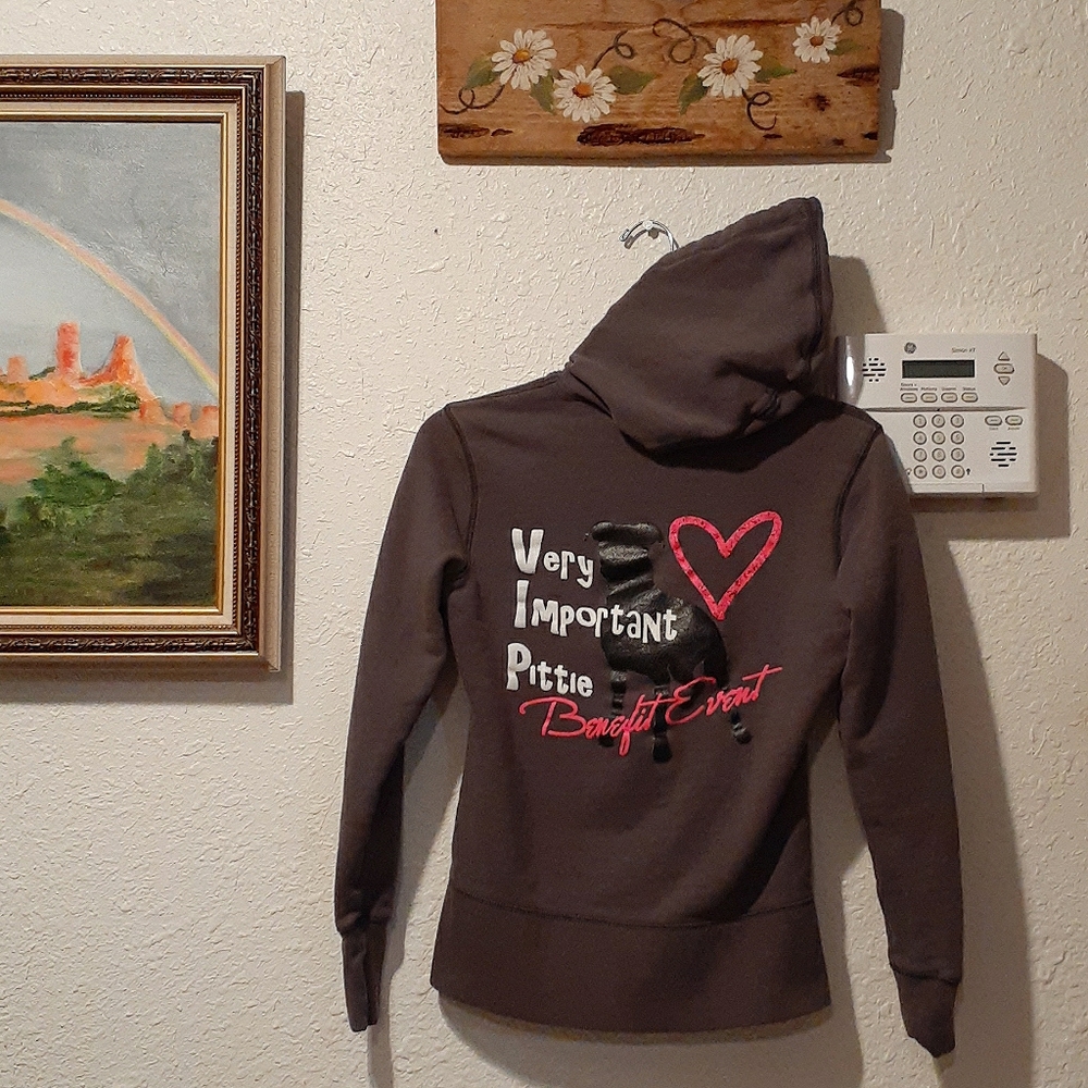 District Grey Pittbull Zip Up Jacket, Size S